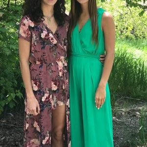 Green flowy jumpsuit